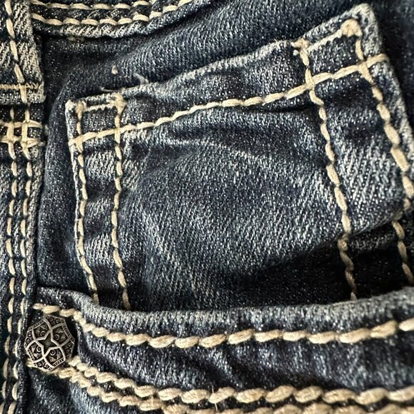 SILVER SUKI STRAIGHT JEANS - THICK STITCHING - Picture 9 of 11